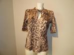 Marccain luipaard shirt strik bij de hals natuurtinten N4