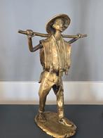 Prachtige antieke bronzen Sculptuur van Afrikaanse man €139, Ophalen of Verzenden
