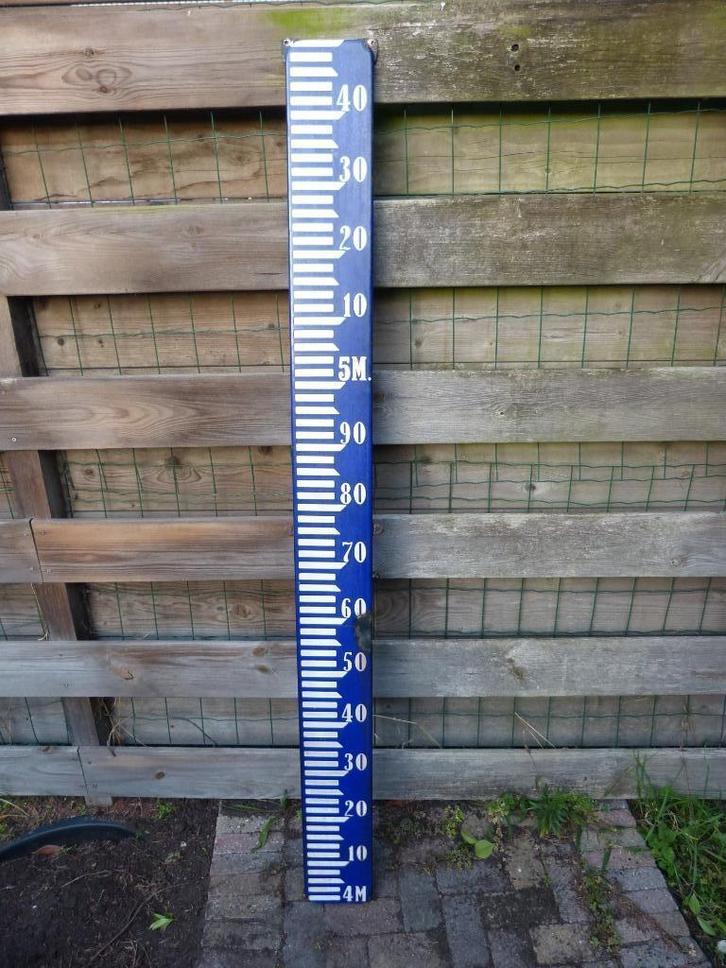 Emaille reclamebord oud antiek peilschaal waterhoogte NAP, Antiek en Kunst, Antiek | Emaille, Ophalen