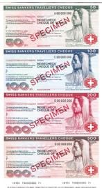 SWISS BANKERS TRAVELLERS CHEQUE 50 - 100 - 200 - 500 SFR, Verzenden, Euro's