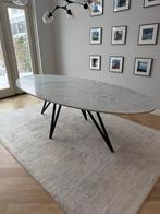 Ovale marmeren eettafel van Table du Sud, Huis en Inrichting, Tafels | Eettafels, Ophalen, Gebruikt, 100 tot 150 cm, 200 cm of meer