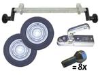 aanhanger as set 750 kg met 2x wielen en koppeling div. pad, Auto diversen, Aanhangwagen-onderdelen, Verzenden, Nieuw