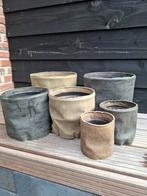Leerlook Plantenpotten - Set van 6, Overige materialen, Rond, Tuin, Zo goed als nieuw