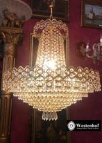 Kristallen kroonluchter - zakkroonluchter klassiek goud, Huis en Inrichting, Lampen | Kroonluchters, Ophalen of Verzenden, Gebruikt