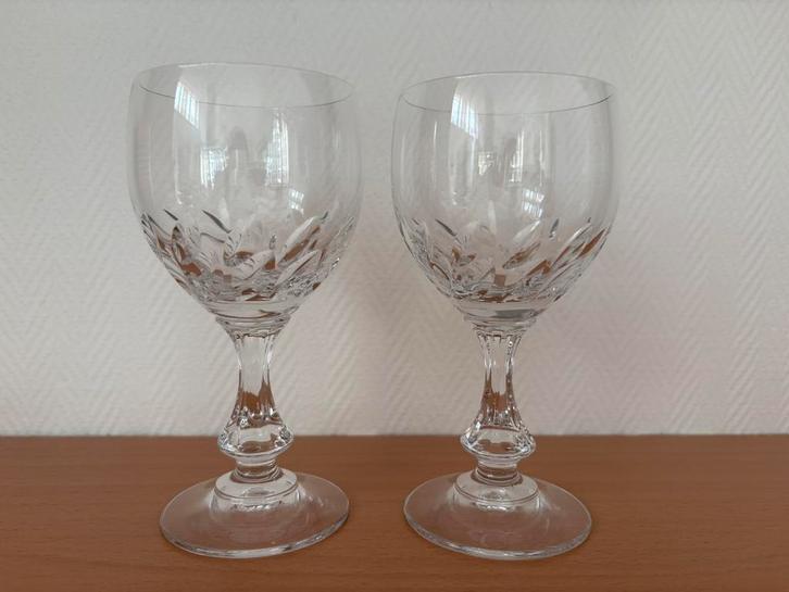 2 vintage kristallen wijnglazen, Antiek en Kunst, Antiek | Glas en Kristal, Ophalen of Verzenden
