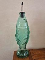 Groene visvormige glazen fles 500ml ***zgan***, Ophalen of Verzenden