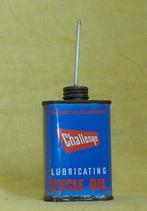 CHALENGE OLIE BLIKJE 7CM BR 4 CM DIK 10CM HOOG, Verzamelen, Ophalen of Verzenden, Reclamebord