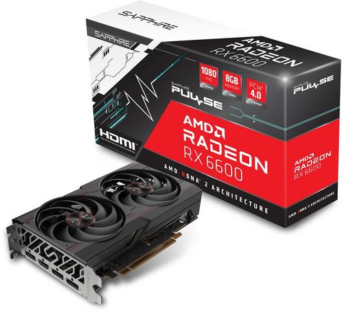 Sapphire Pulse Radeon RX 6600, Computers en Software, Videokaarten, Zo goed als nieuw, AMD, PCI-Express 4.0, GDDR6, HDMI, DisplayPort