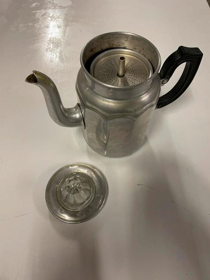 mooie authentieke percolator aluminium bakeliet vintage, Antiek en Kunst, Curiosa en Brocante, Ophalen of Verzenden