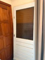 Houtne deur met plastic  glas, Doe-het-zelf en Verbouw, Deuren en Horren, Ophalen, Gebruikt, 80 tot 100 cm, Binnendeur