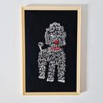 Fifties vintage lijstje borduursel Poedel hond schilderijtje, Ophalen of Verzenden, Huis en Inrichting