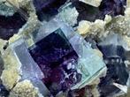 Prachtige fluoriet op matrix, Ophalen of Verzenden, Mineraal