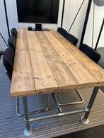 Vergadertafel van gebruikt steigerhout– robuust en uniek, Huis en Inrichting, Tafels | Eettafels, Ophalen, 100 tot 150 cm, 200 cm of meer