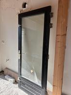 Hardhouten Buitendeur Links - Dubbel Glas, Gebruikt, 80 tot 100 cm, Ophalen of Verzenden, Buitendeur