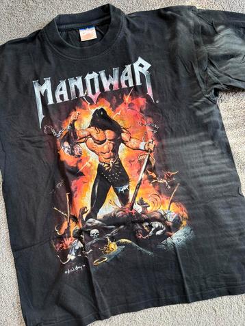 Manowar vintage tourshirt 2002 (maat XL, nette staat!) beschikbaar voor biedingen