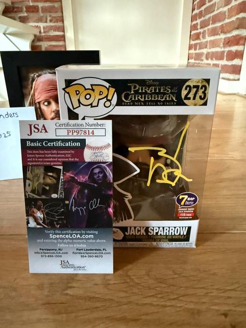 Funko pop Jack Sparrow gesigneerd door Johnny Depp, Verzamelen, Poppetjes en Figuurtjes, Nieuw, Ophalen of Verzenden