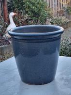 Bloempot terracotta
 BLAUW  hoog model, Ophalen, Steen, Gebruikt, Minder dan 60 cm