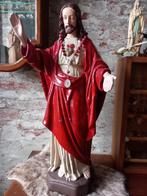 Oud brocant Jezus beeld  heilig Hart, Antiek en Kunst, Ophalen of Verzenden