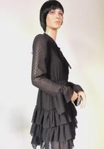 TESS V The Label Geweldige Zwarte Korte Jurk Ruches M 38, Maat 38/40 (M), Tess V Made In Italy, Zwart, Ophalen of Verzenden