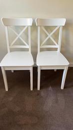 Ikea Ingolf eetkamerstoelen, Huis en Inrichting, Stoelen, Ophalen, Zo goed als nieuw, Wit, Twee