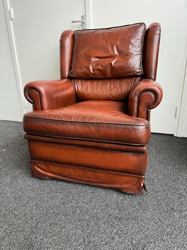 Leren Fauteuil van Muylaert, Huis en Inrichting, Fauteuils, Gebruikt, Leer, 75 tot 100 cm, Ophalen