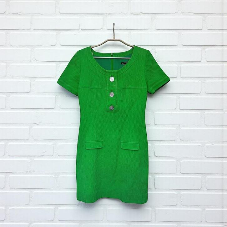 Caroline Biss Jurk Maat 38 Groen Mini Reliëf Rockabilly, Kleding | Dames, Jurken, Zo goed als nieuw, Maat 38/40 (M), Groen, Boven de knie