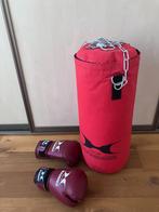 Te koop: boksbal + handschoenen, Sport en Fitness, Boksen, Ophalen, Zo goed als nieuw, Boksbal