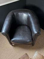 Leren club fauteuil, Ophalen, Bruin, Leer, Zo goed als nieuw