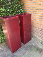 Hoge binnen/buiten plantenbakken 2x. Met binnenbak, Ophalen, Kunststof, Minder dan 60 cm, Vierkant