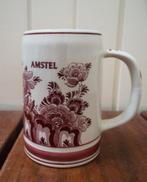 1 Rood gedecoreerde bierpul Amstel 13 cm hoog, Verzamelen, Biermerken, Ophalen of Verzenden, Zo goed als nieuw, Pul(len), Amstel