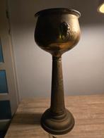 Koperen pot op standaard, leeuwenkop, Ophalen of Verzenden, Koper