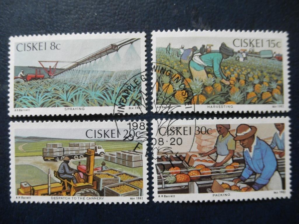 Postzegels Ciskei 1982 landbouw, tractor - cat.w. € 1,80., Ophalen of Verzenden, Zuid-Afrika, Gestempeld