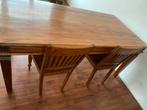 Mahonie eettafel + 4 stoelen, Huis en Inrichting, Complete eetkamers, Ophalen, Gebruikt