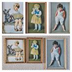 Brocante kindertjes, schilderijtjes, Ophalen of Verzenden