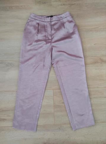 Zara - Metallic lichtroze pantalon chino broek - mt xs beschikbaar voor biedingen