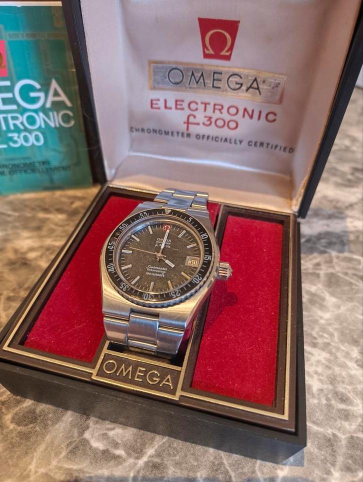 Omega Seamaster F300 (ST 398.080) 1971, Sieraden, Tassen en Uiterlijk, Horloges | Heren, Gebruikt, Polshorloge, Omega, Staal, Staal