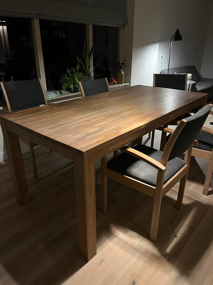 Eettafel en stoelen, Huis en Inrichting, Complete eetkamers, Zo goed als nieuw, 4 tot 6 stoelen, Ophalen of Verzenden