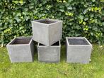 4x Bloembakken Vierkant, Tuin en Terras, Bloembakken en Plantenbakken, Ophalen, Kunststof, Gebruikt, Minder dan 60 cm