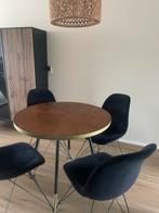 Ronde Eettafel Denise - Walnoot, 90cm, Huis en Inrichting, Tafels | Eettafels, Ophalen, Gebruikt, Rond, 50 tot 100 cm