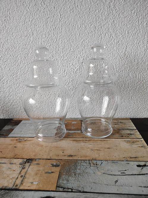 2 glaze potten met deksel hxdrs 35x12,5 cm, Huis en Inrichting, Woonaccessoires | Stolpen, Nieuw, Ophalen