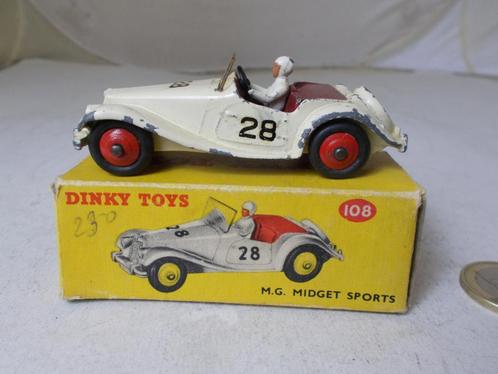 Dinky Toys 108 MG MIDGET SPORTS (1955) + ORIGINEEL DOOSJE!, Hobby en Vrije tijd, Modelauto's | 1:43, Gebruikt, Auto, Dinky Toys
