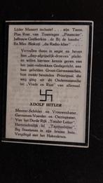 Doodsprentjes Hitler, Ophalen of Verzenden, Overige soorten, Nederland, Overige typen