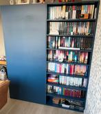 Blauwe boekenkast/opbergkast, Huis en Inrichting, Kasten | Boekenkasten, Ophalen, 100 tot 150 cm, 200 cm of meer, Zo goed als nieuw