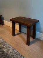 Vintage Eiken Tafeltje Brutalist, Huis en Inrichting, Stoelen, Ophalen of Verzenden, Gebruikt, Bruin, Hout