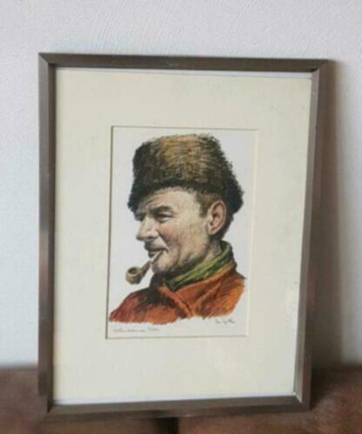 litho ingekleurd Volendam visser Gerard van Berkel  36/200, Antiek en Kunst, Kunst | Litho's en Zeefdrukken, Ophalen