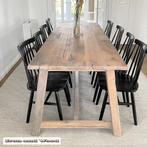 Eettafel op maat van oude eiken wagonplanken / wagondelen, Ophalen