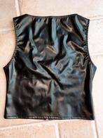 gilet dames sexy leder look mouwloos medium zwart black, Verzenden, Zo goed als nieuw, Maat 38/40 (M), Zwart