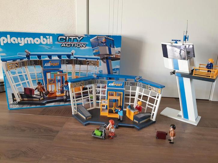 Playmobil 5399 + 5338 Luchthaven en incheckbalie, Kinderen en Baby's, Speelgoed | Playmobil, Zo goed als nieuw, Complete set, Ophalen