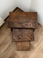 Drie eiken bijzettafeltje - opknappertje, Minder dan 55 cm, Gebruikt, Klassiek, Rechthoekig