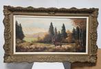 Schilderij met herten in woud, Antiek en Kunst, Ophalen